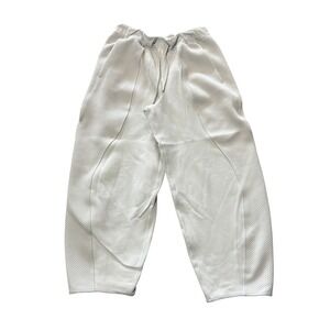 Lululemon White Textured Panel Cropped Jogger Pants Drawstring Waist Womens